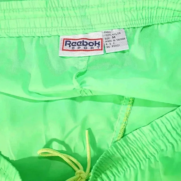 Vintage‎ Reebok Neon Jogger Sweat Pants Size Medium Fall Winter Athletic Pants - Picture 3 of 4